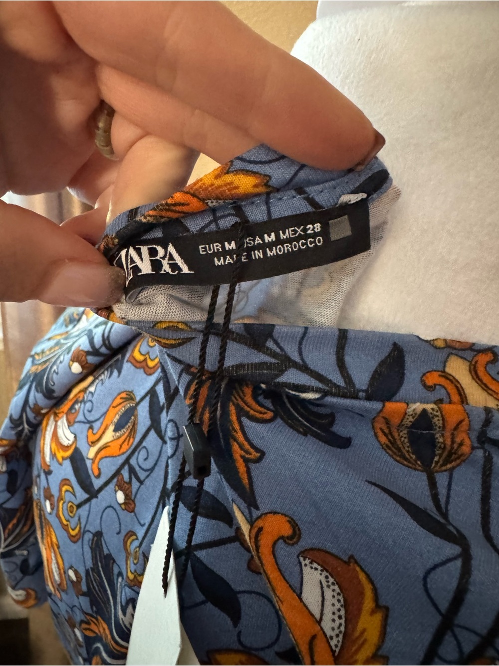 Zara Blue Floral Peplum Top - Picture 5 of 5